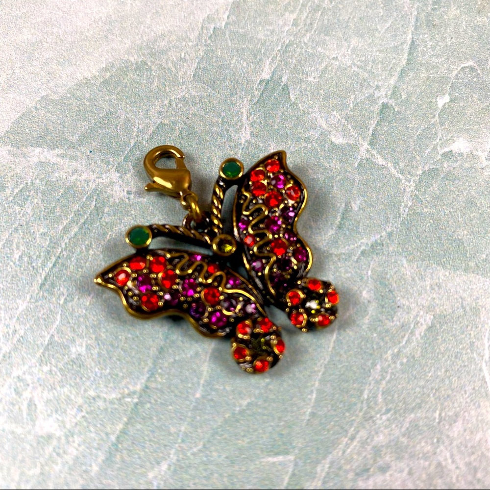 Heidi Daus orange butterfly charm lobster clasp